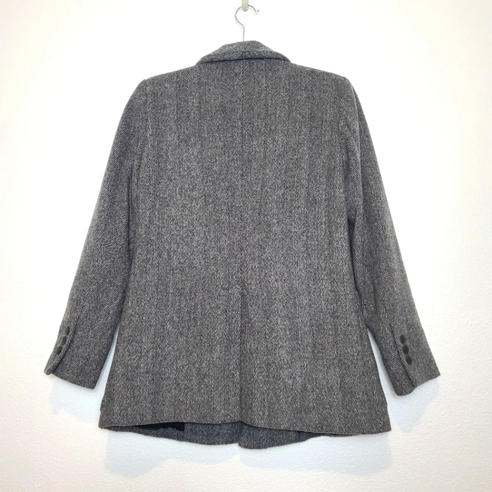 Rachel Comey Loveless Wool Blend Herringbone Blazer Gray Size 4 - Picture 10 of 11